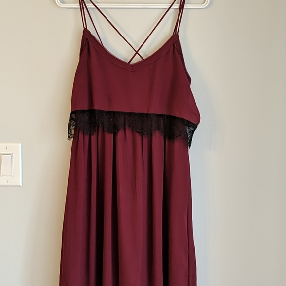 Women's mauve maxi dress - Picture 3 of 7